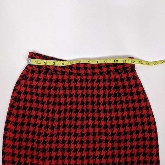 Vintage JH Collectibles Houndstooth Knee Length A-Line Midi Skirt - Picture 6 of 7